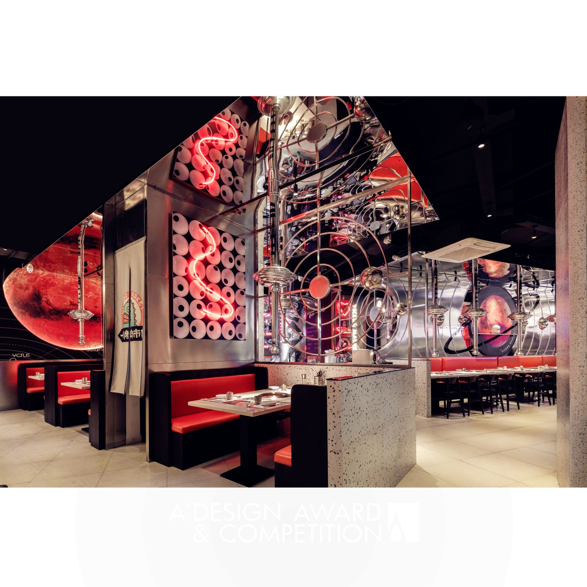 Yic Barbecue Market Restaurant by Qing Dong Bronze Interior Space and Exhibition Design Award Winner 2020 