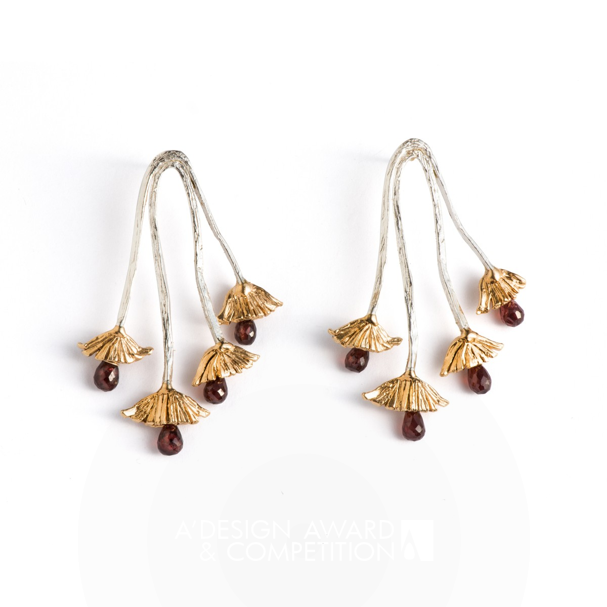 Dancing Gerberas Earrings by Eliana Palomo Bronze Jewelry Design Award Winner 2020 