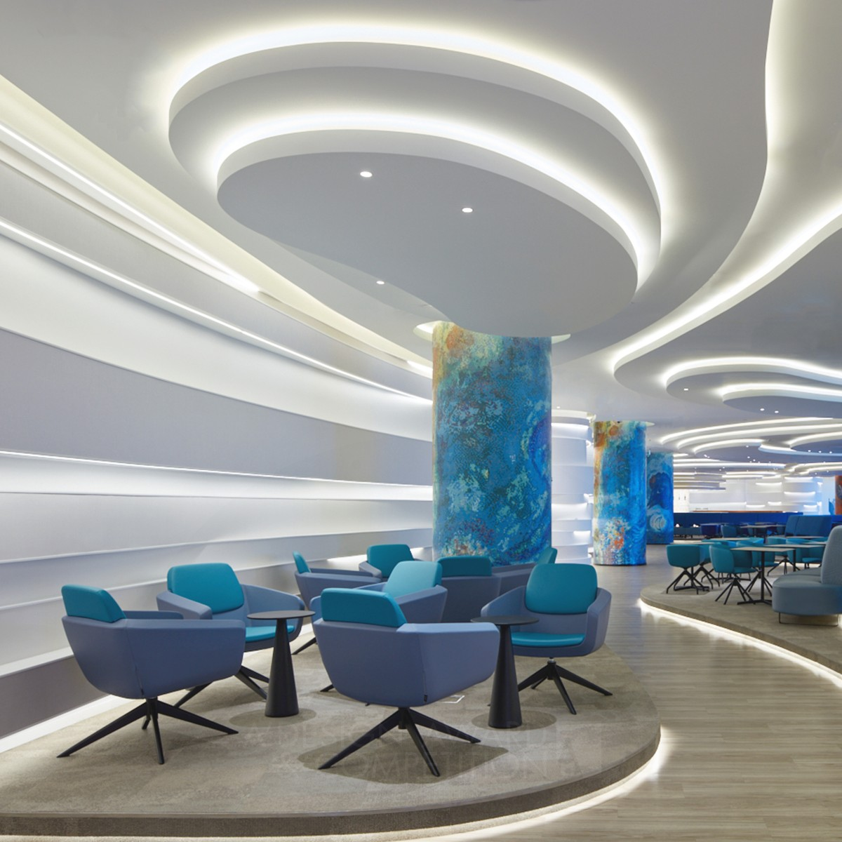 Chagall Lounge Airport Business Lounge  by M+R Interior Architecture Bronze Interior Space and Exhibition Design Award Winner 2020 