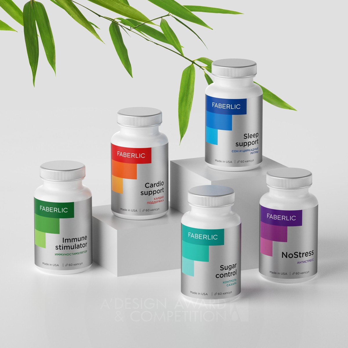 Faberlic Supplements Packaging Concept by Dmitry Kultygin Silver Packaging Design Award Winner 2020 