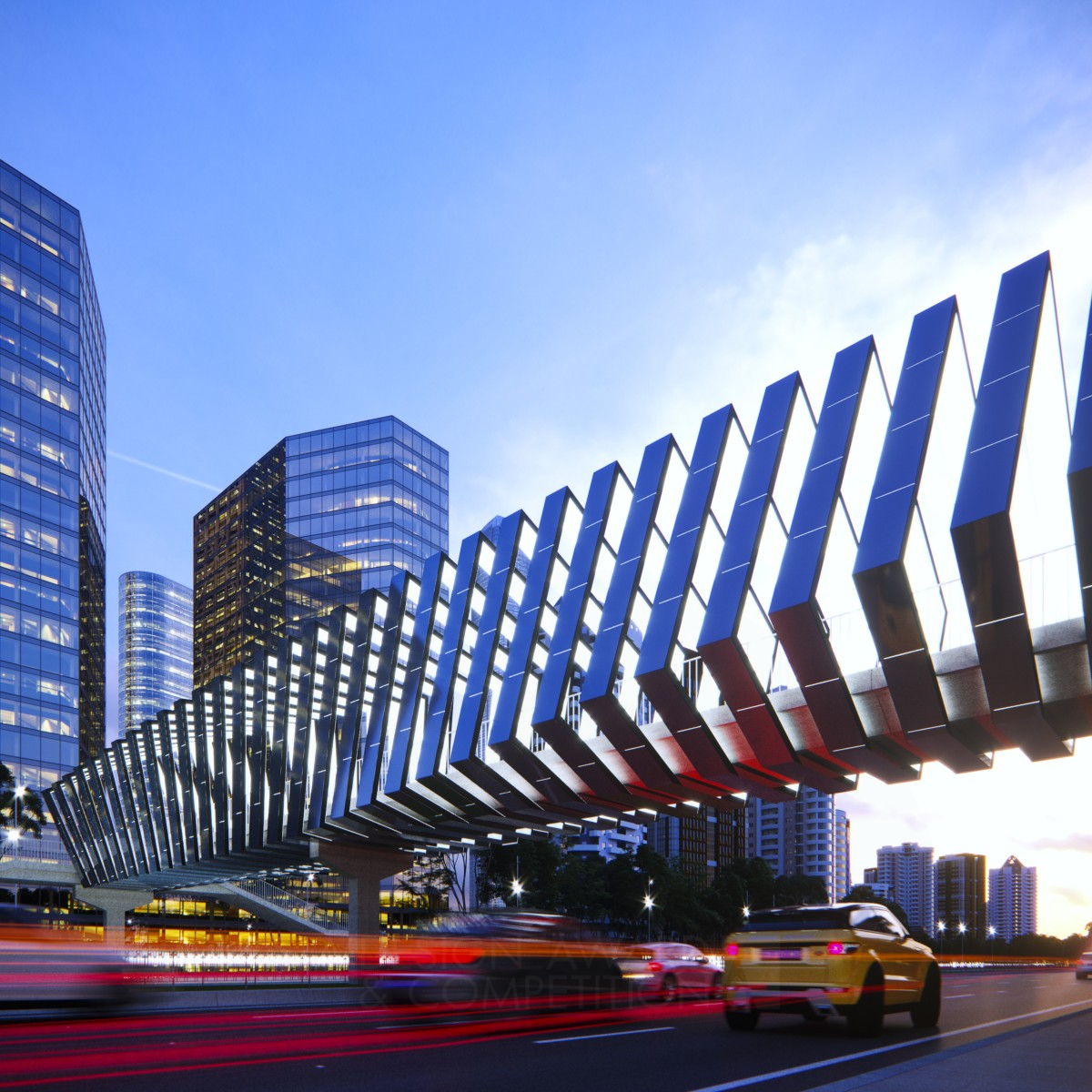 Solar Skywalks Energetic Activation of Footbridges by Peter Kuczia Platinum Architecture, Building and Structure Design Award Winner 2020 