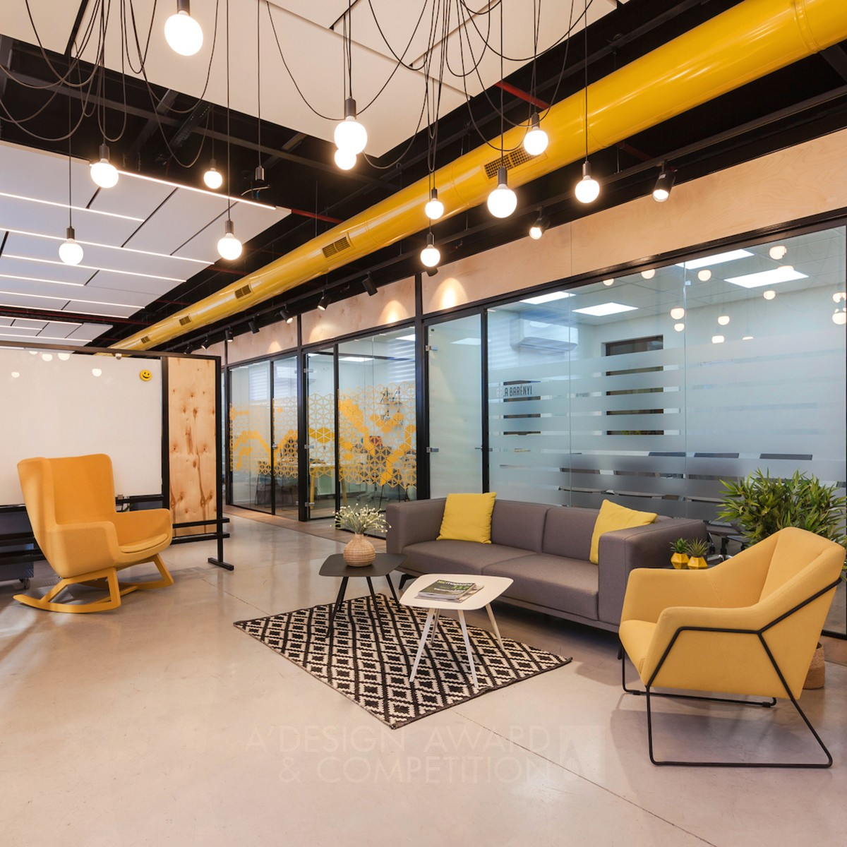 Upbeat Design High-Tech Office Premises  by Studio Tali Gotthilf Bronze Interior Space and Exhibition Design Award Winner 2020 