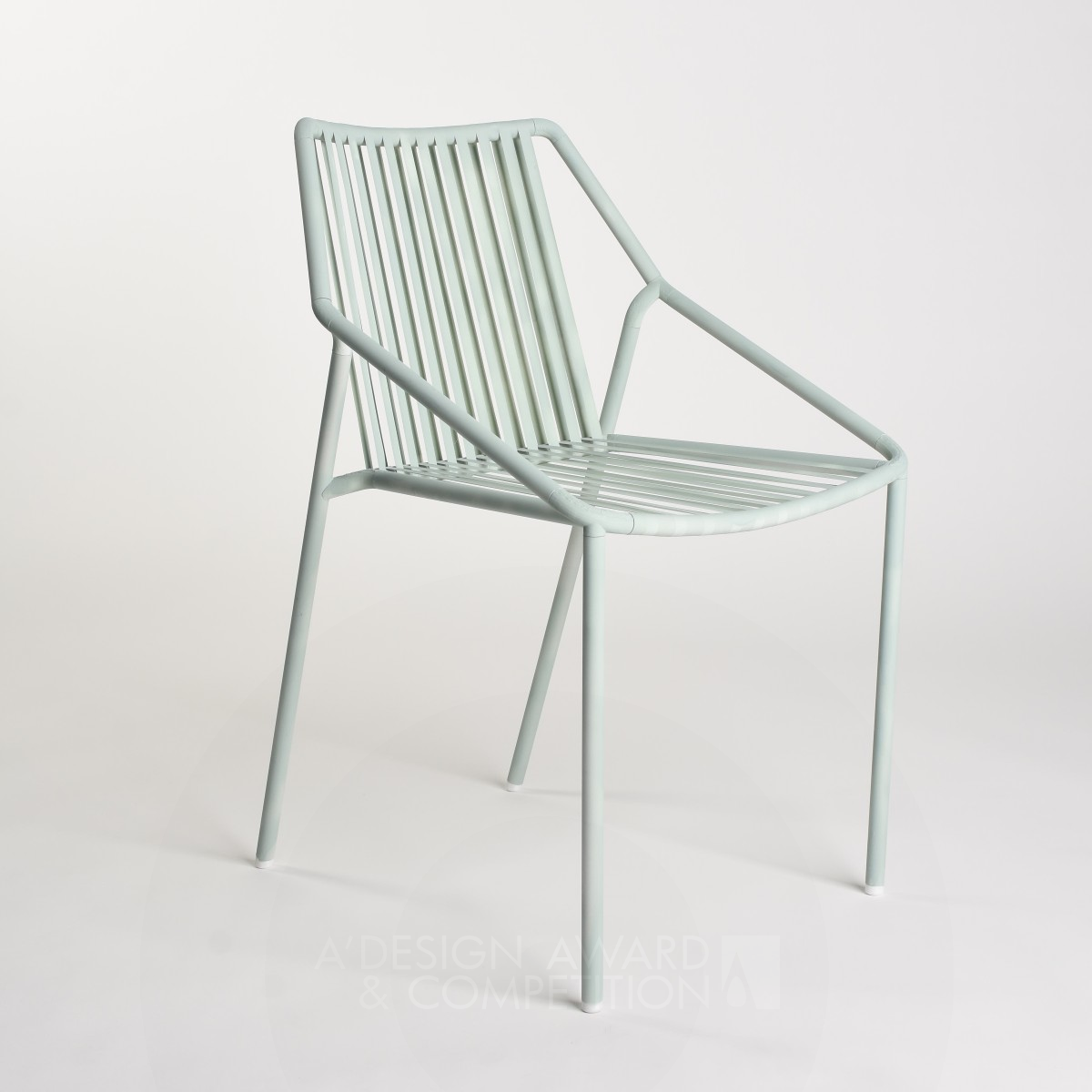 Tomeo Outdoor Metallic Chair by Hugo Charlet Berguerand Silver Furniture Design Award Winner 2020 