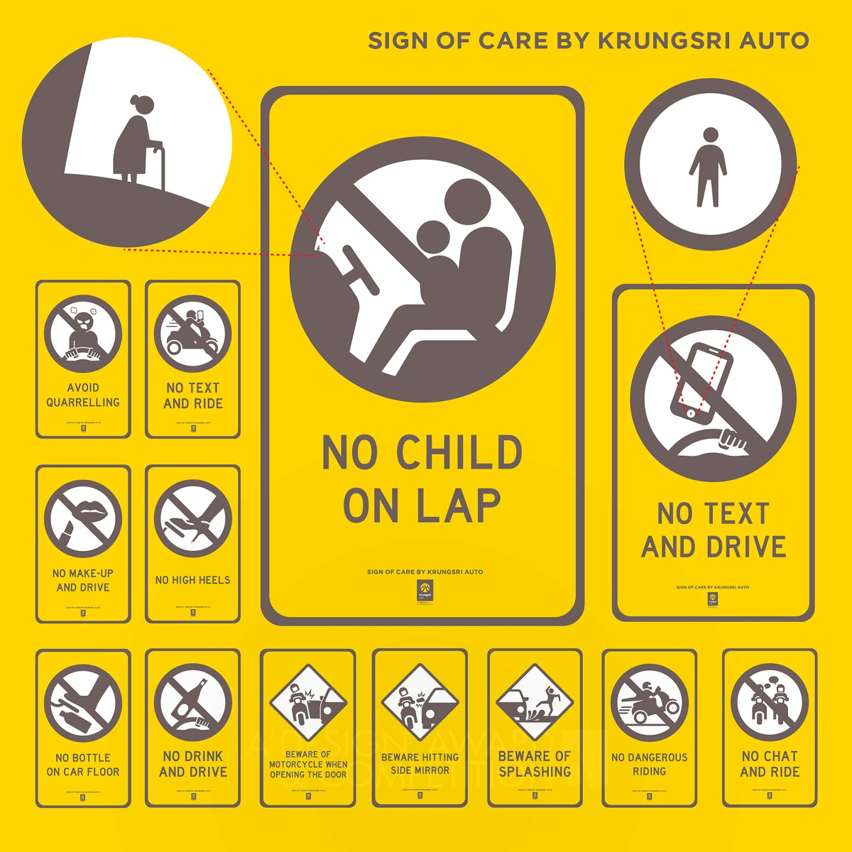 Sign of Care Virtual Traffic Sign by Krungsri Auto Iron Social Design Award Winner 2020 