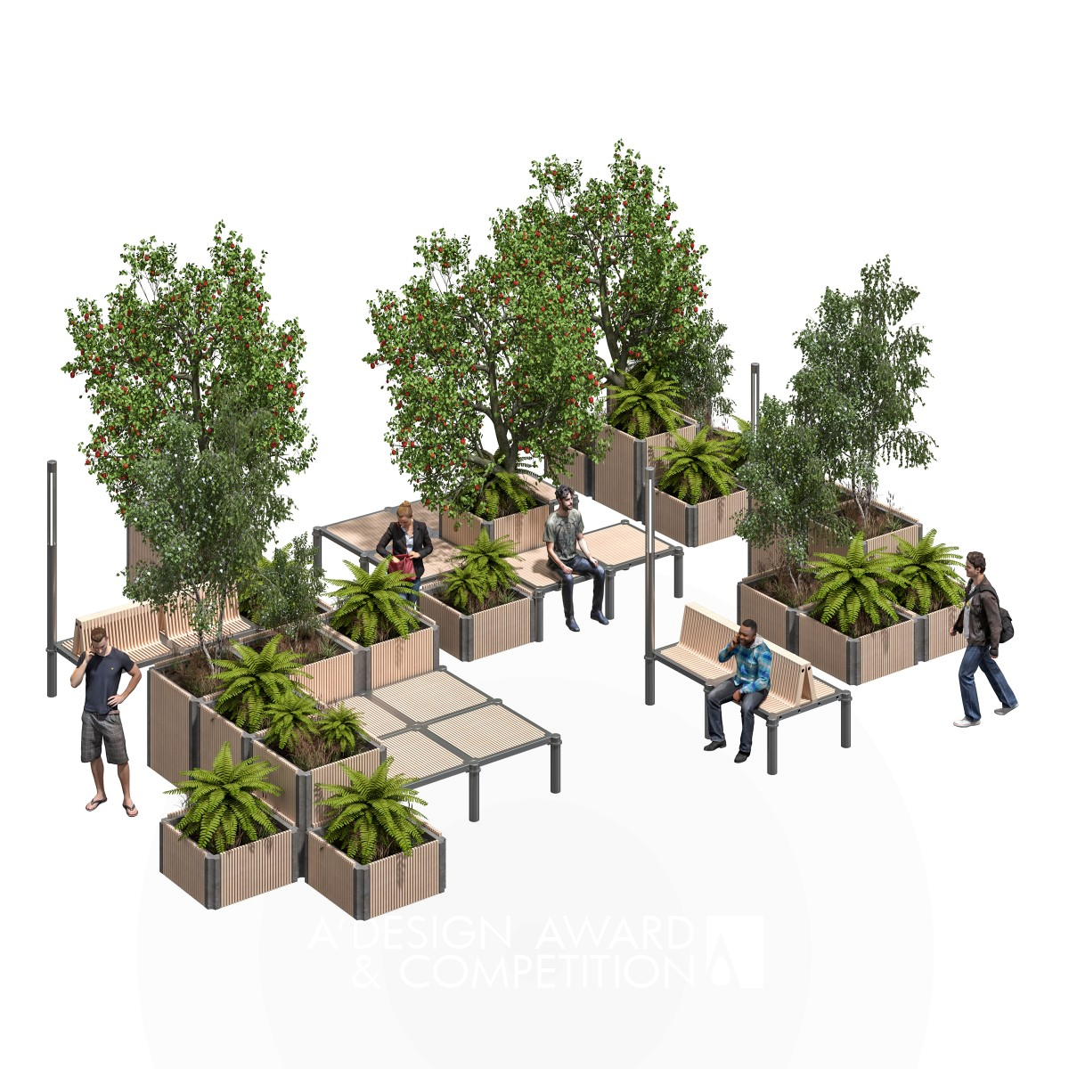 1x1 Urban Furniture System by Mykolas Seckus and Antonio Gandolfo Golden Street Furniture Design Award Winner 2020 