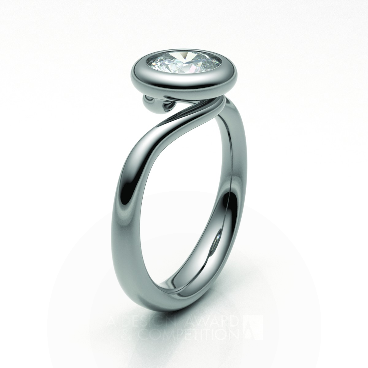 Solitaire Twisted Ring by Bettina Gomez-Latus Bronze Jewelry Design Award Winner 2020 