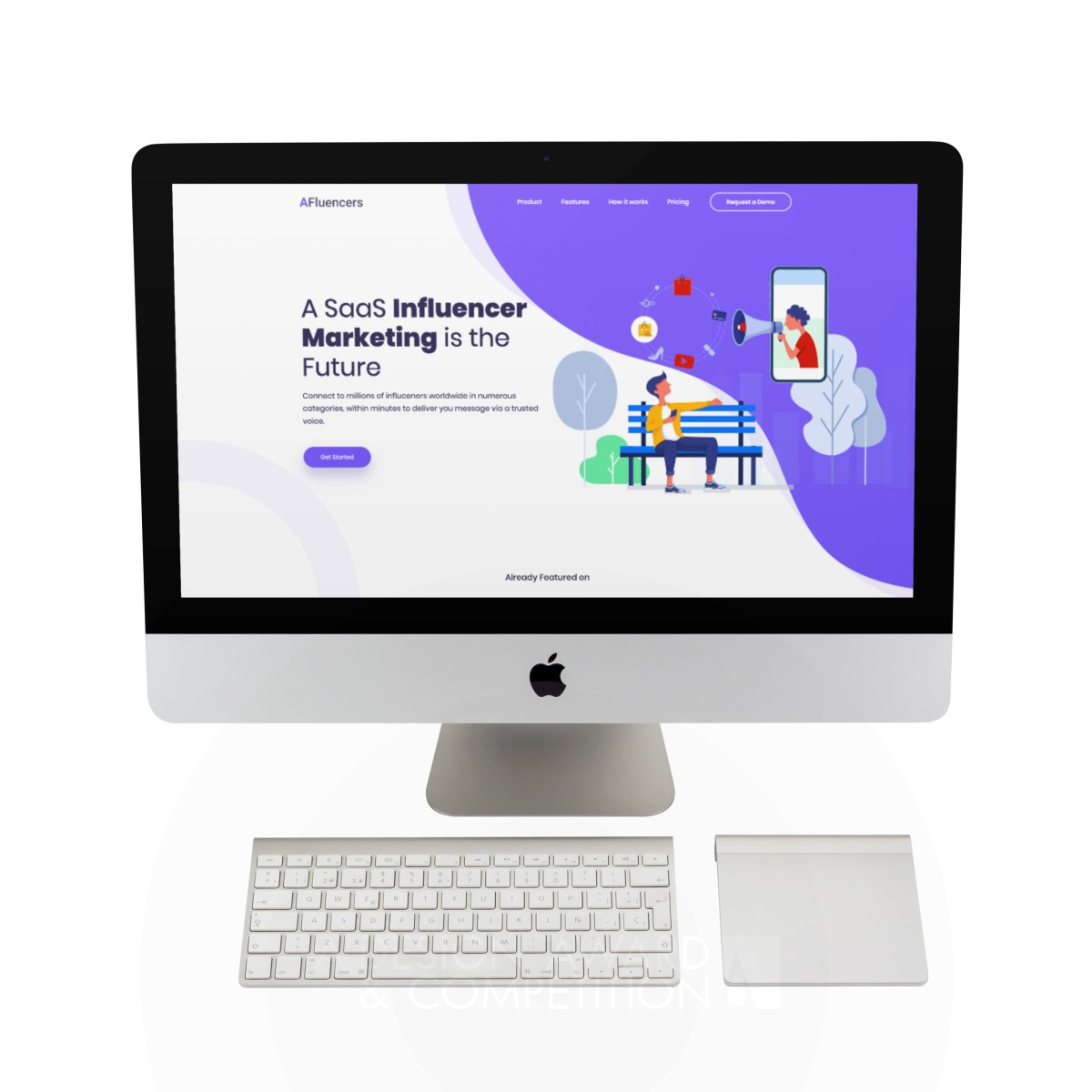 Afluencers Marketing Landing page by Keyvan Kasaei, Malahat Jamei Iron Website and Web Design Award Winner 2020 