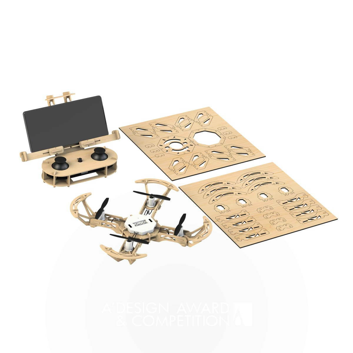 Airwood Multifunctional Wooden Drone by Uavi Technology Iron Toys, Games and Hobby Products Design Award Winner 2020 