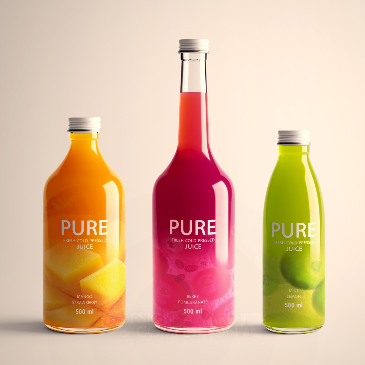 Pure Juice Packaging by Azadeh Gholizadeh Silver Packaging Design Award Winner 2020 