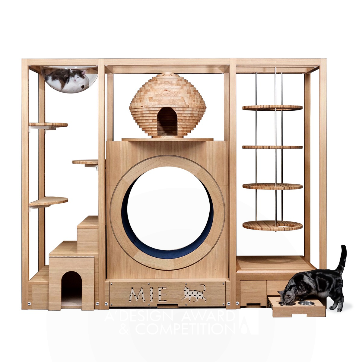 Neko Goten Cat Tower by Hitomi Otake Silver Pet Care, Toys, Supplies and Products for Animals Design Award Winner 2021 