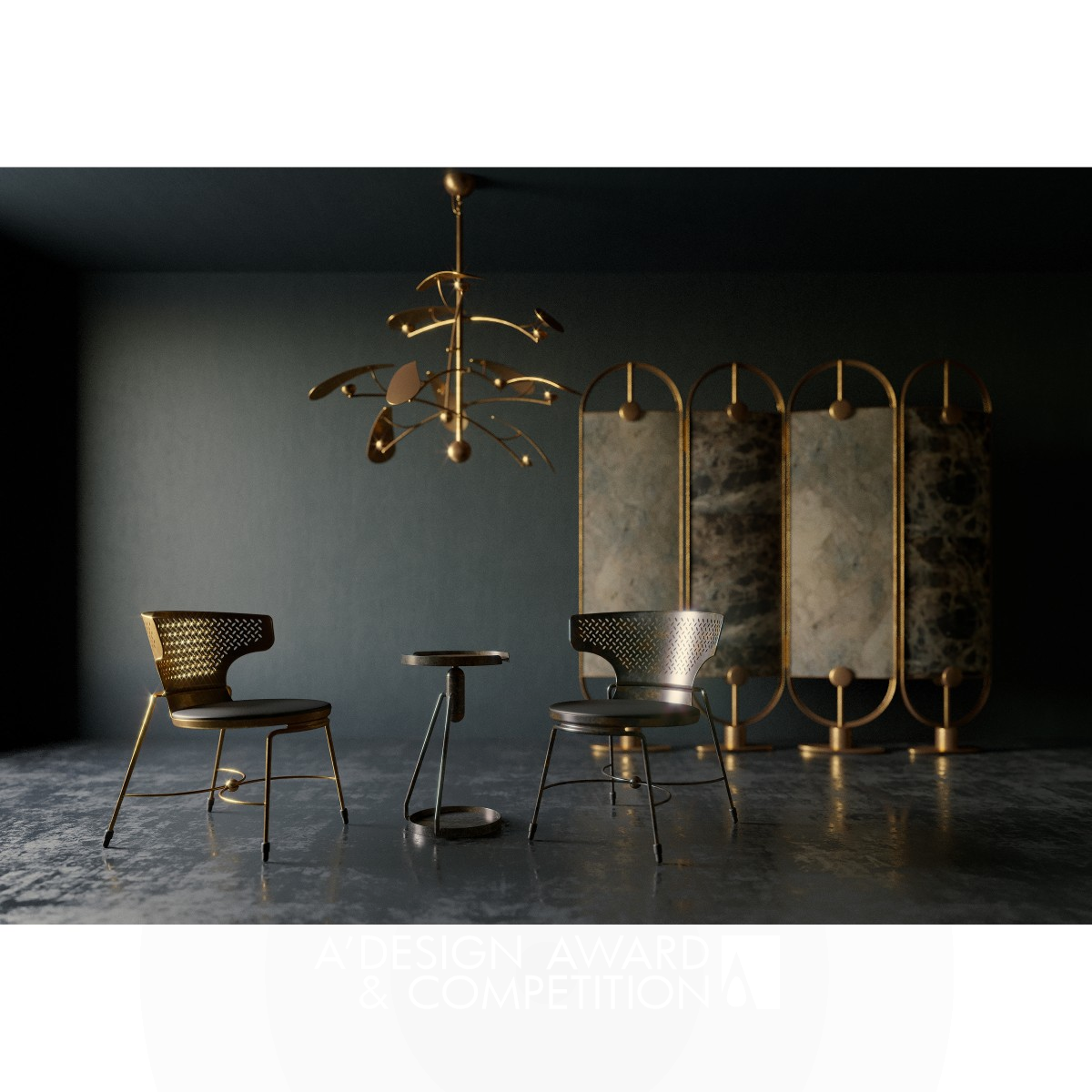 Golden Butterfly Chair by Wingstone Casa Silver Furniture Design Award Winner 2021 