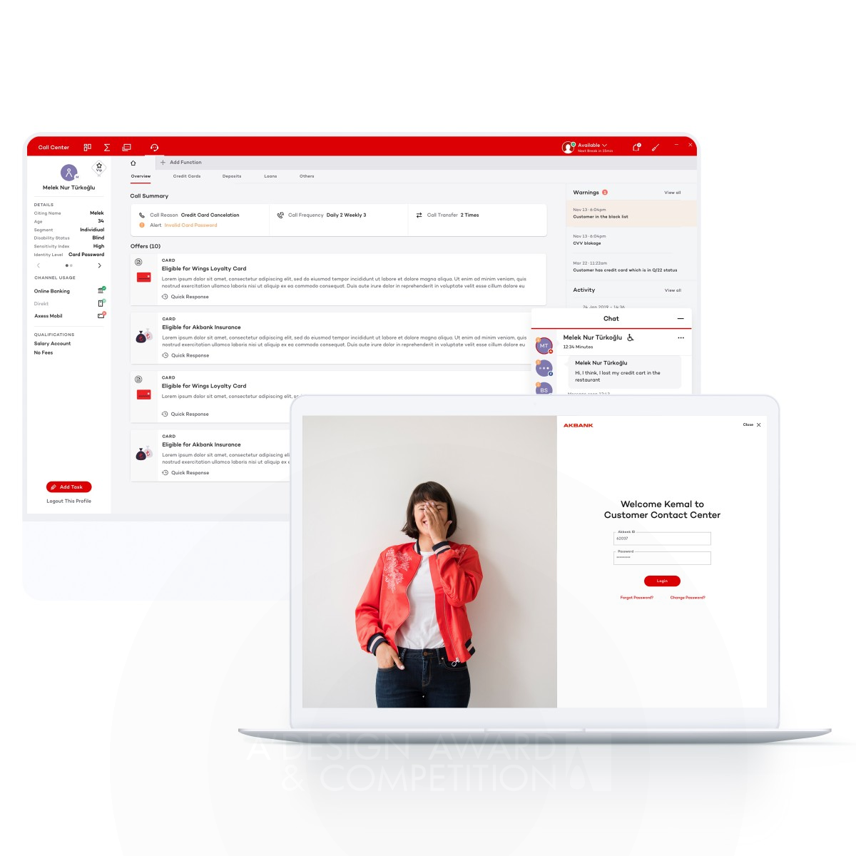 Call Center Communication Platform by Akbank Design Studio and Service Design Golden Interface, Interaction and User Experience Design Award Winner 2021 