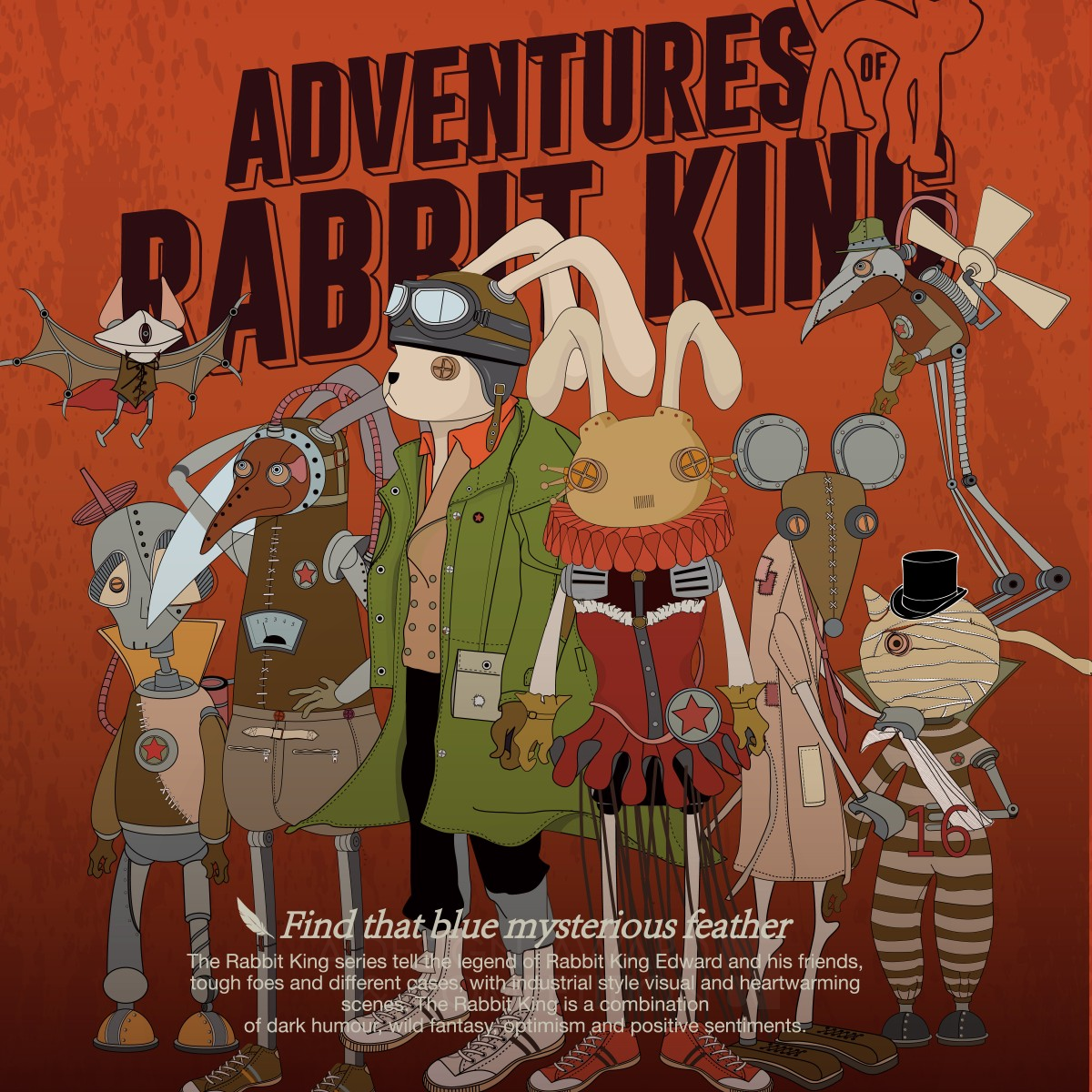 The Adventures of Rabbit King Original Character Series by Zhang Xiao Yin Bronze Graphics, Illustration and Visual Communication Design Award Winner 2021 