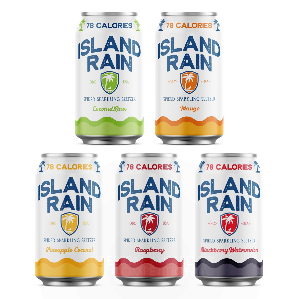 Island Rain Spiked Sparkling Seltzer Packaging by Nicholas McMillan Bronze Packaging Design Award Winner 2021 