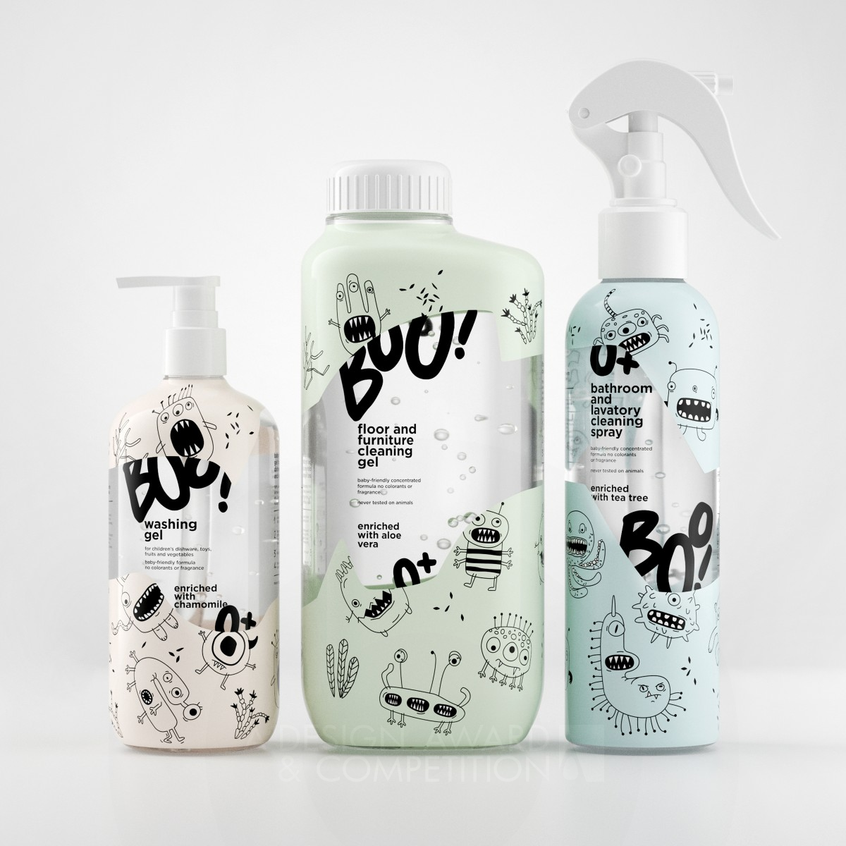 Boo Baby Friendly Cleaning Product by Evgeniya Abramova Silver Packaging Design Award Winner 2021 