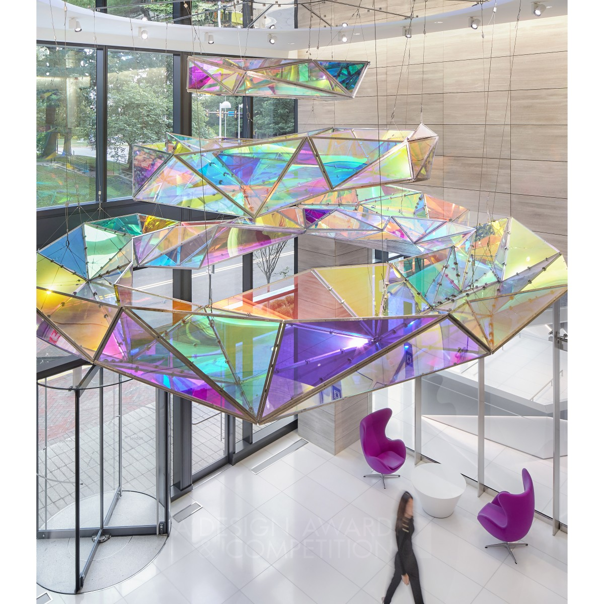 Evolve Lobby Art by Davis McCarty Silver Fine Arts and Art Installation Design Award Winner 2021 