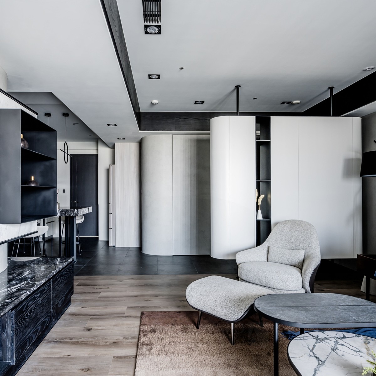 Cold Tone Concerto Residential Apartment by Hsiang Kai Yang Iron Interior Space and Exhibition Design Award Winner 2021 