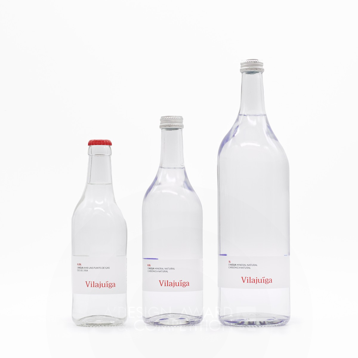 Vilajuiga Lightly Sparkling Water Bottle by Mos Silver Packaging Design Award Winner 2021 