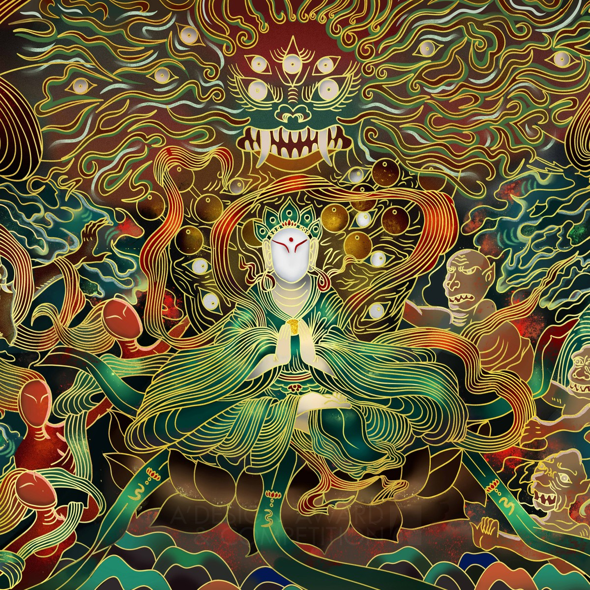 Buddha Said Illustration by Mengjia Li Bronze Graphics, Illustration and Visual Communication Design Award Winner 2021 