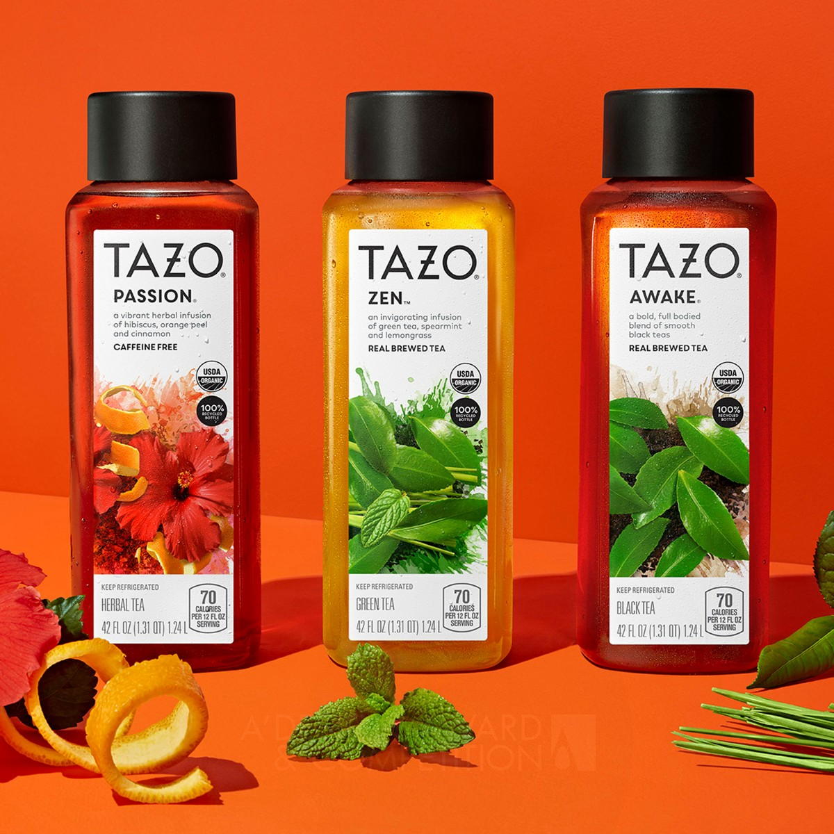 Tazo Refresh Beverage by PepsiCo Design and Innovation Silver Packaging Design Award Winner 2021 