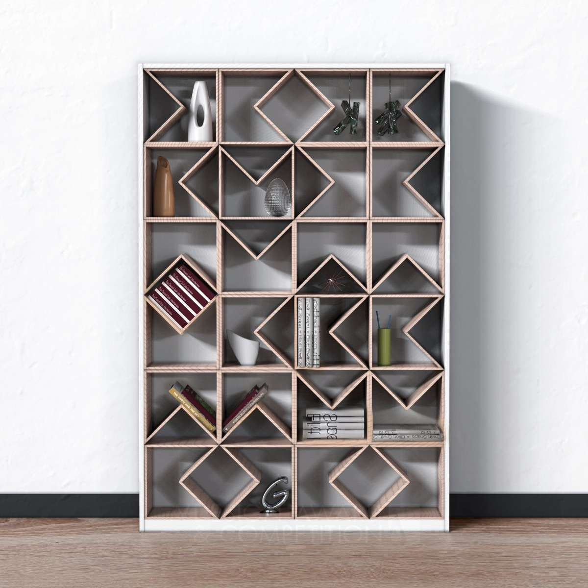 Grille Bookcase by Wei Huang Silver Furniture Design Award Winner 2021 