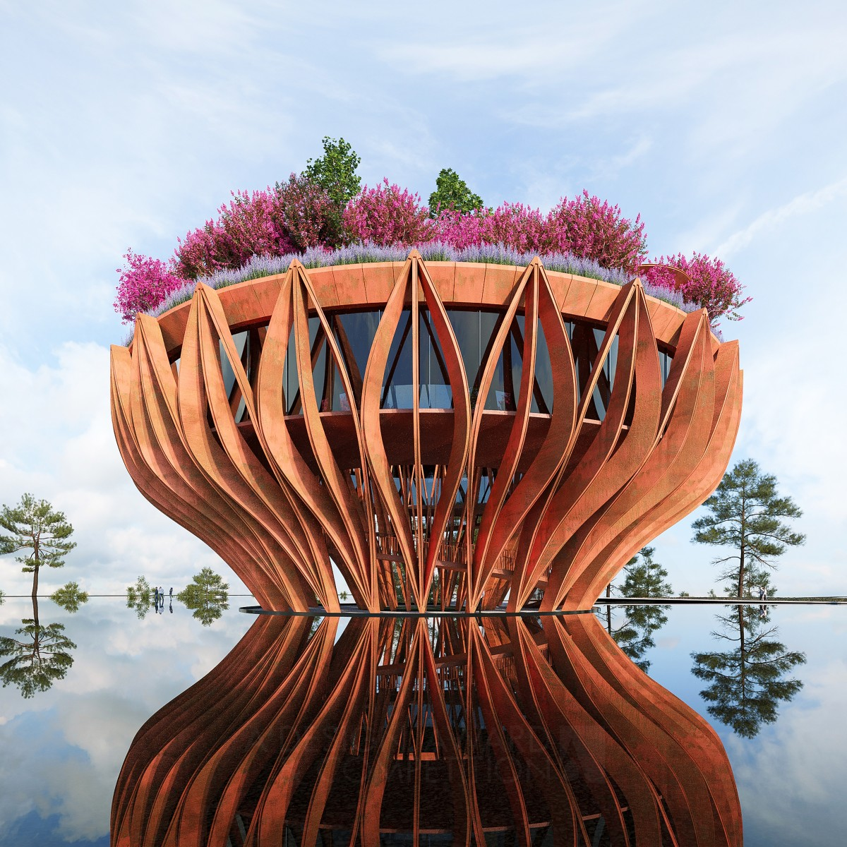 Flowers of Clouds Observation Tower and Coffee by Vu Van Hai Silver Architecture, Building and Structure Design Award Winner 2021 