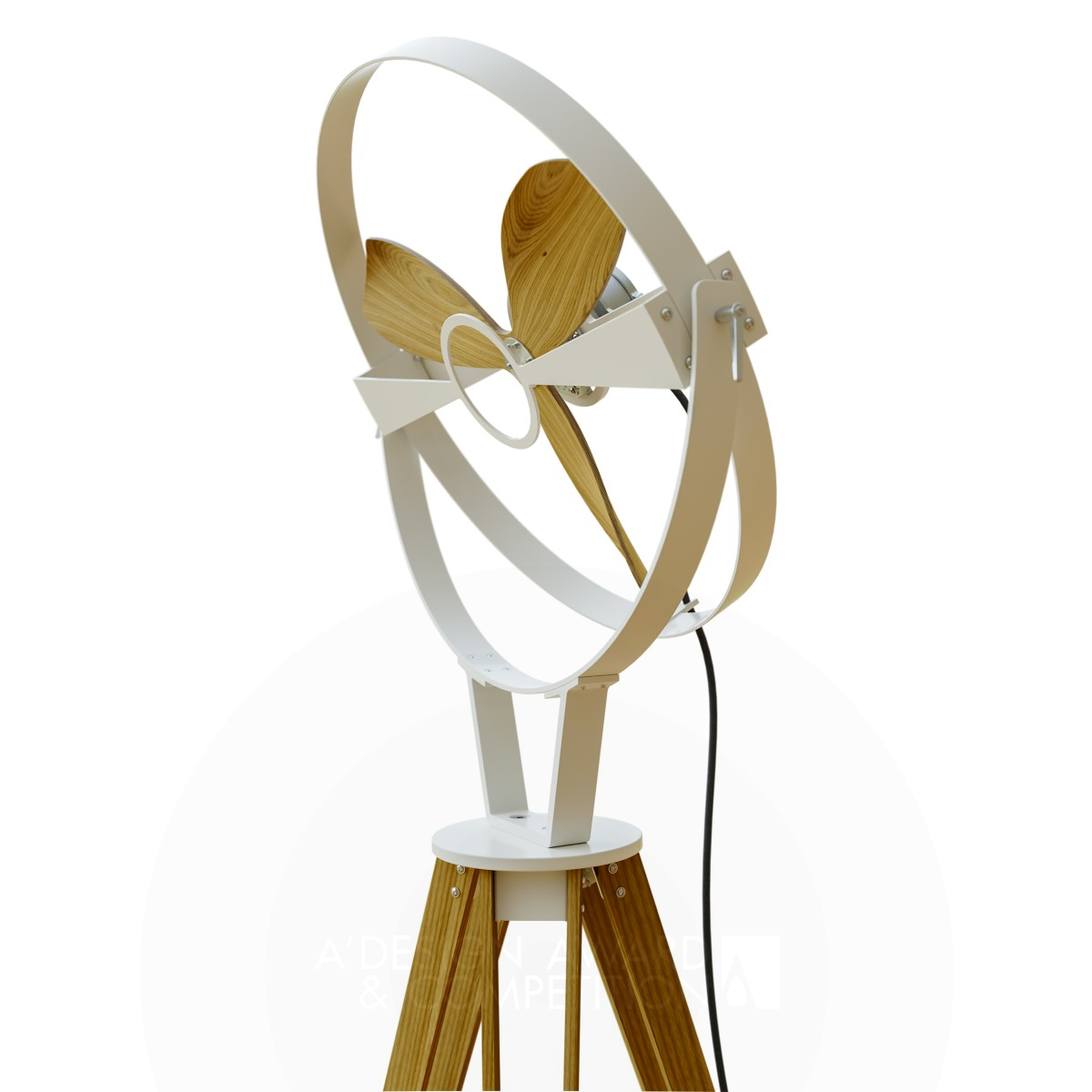 Aura Minimalist Standing Fan by Marco Gallegos Silver Furniture Design Award Winner 2021 