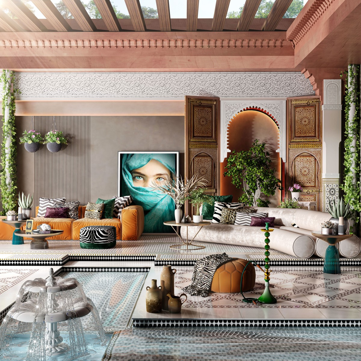 Andalusian Roof Arabic Majles by Engy ElGohary Silver Interior Space and Exhibition Design Award Winner 2021 