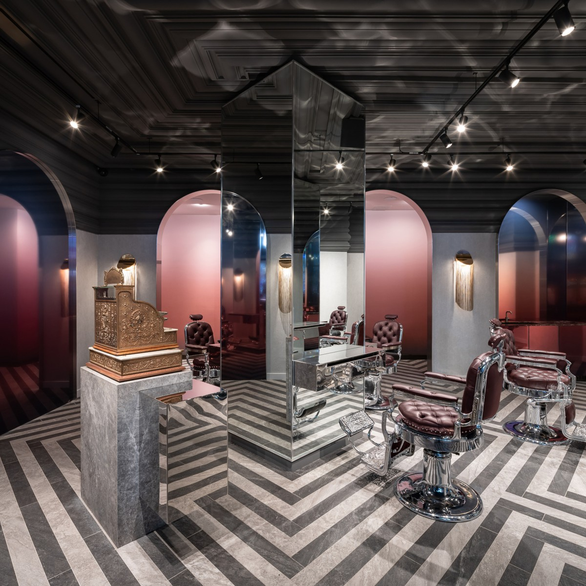 Dundas Square Barbers Hair Shop  by Nivek Remas Iron Interior Space and Exhibition Design Award Winner 2021 