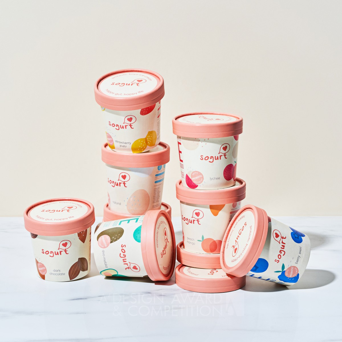 Sogurt With Love and All Things Good Froyo Ice Cream Packaging by Jimmy Chew Iron Packaging Design Award Winner 2021 