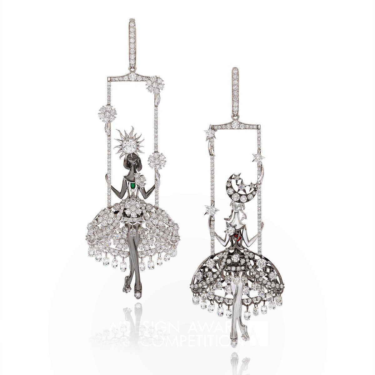 Fairies Kinetic Earrings by Margarita Prykhodko Golden Jewelry Design Award Winner 2021 