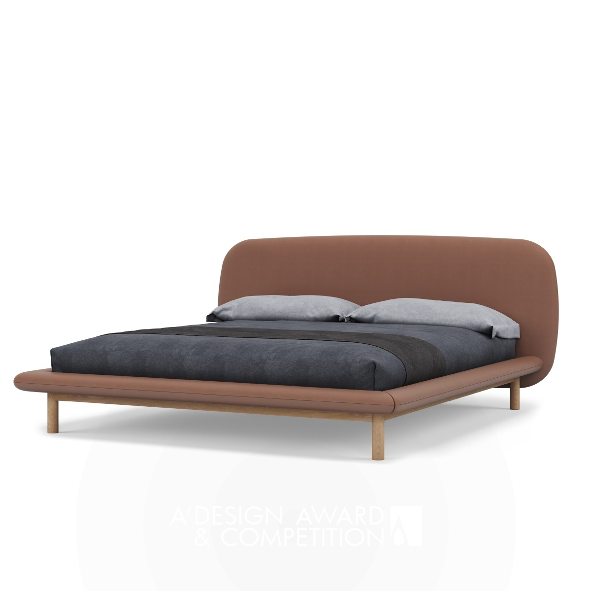 Alba King Size Bed by Lodovico Bernardi Bronze Furniture Design Award Winner 2021 