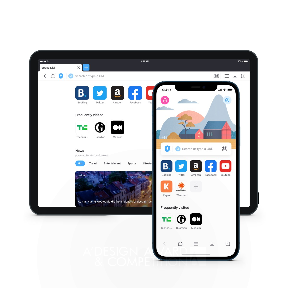 Aloha Mobile Browser by Kristina Goncharenko Silver Mobile Technologies, Applications and Software Design Award Winner 2021 