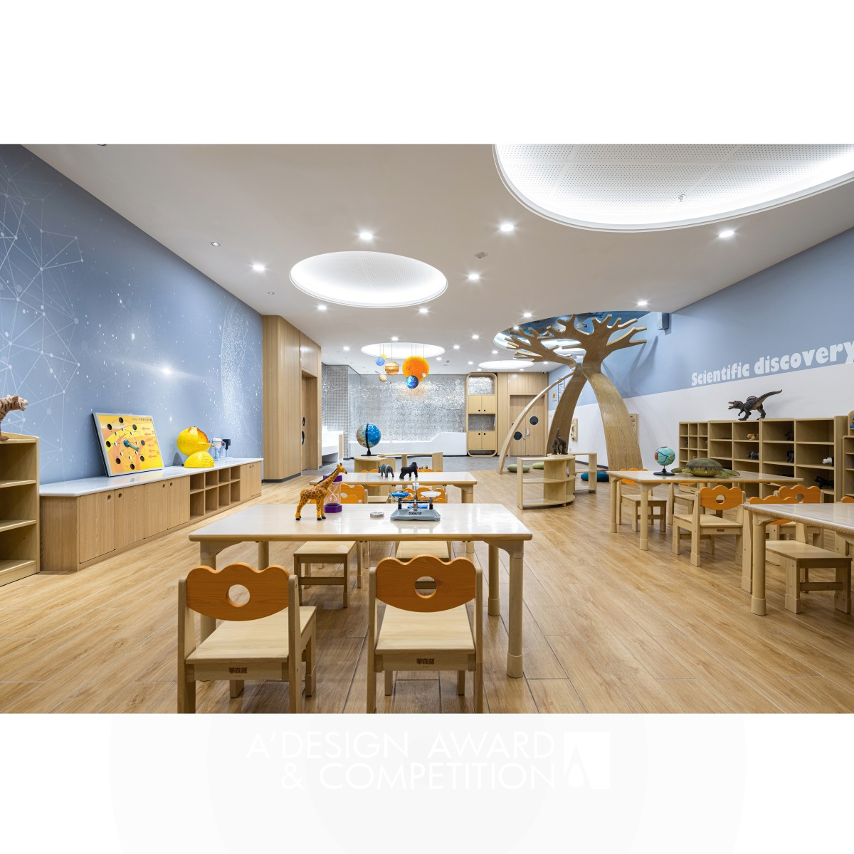 Xianyang Gaoxin Cunzhi Kindergarten Nursery School by Zhenyu Ji Bronze Interior Space and Exhibition Design Award Winner 2021 