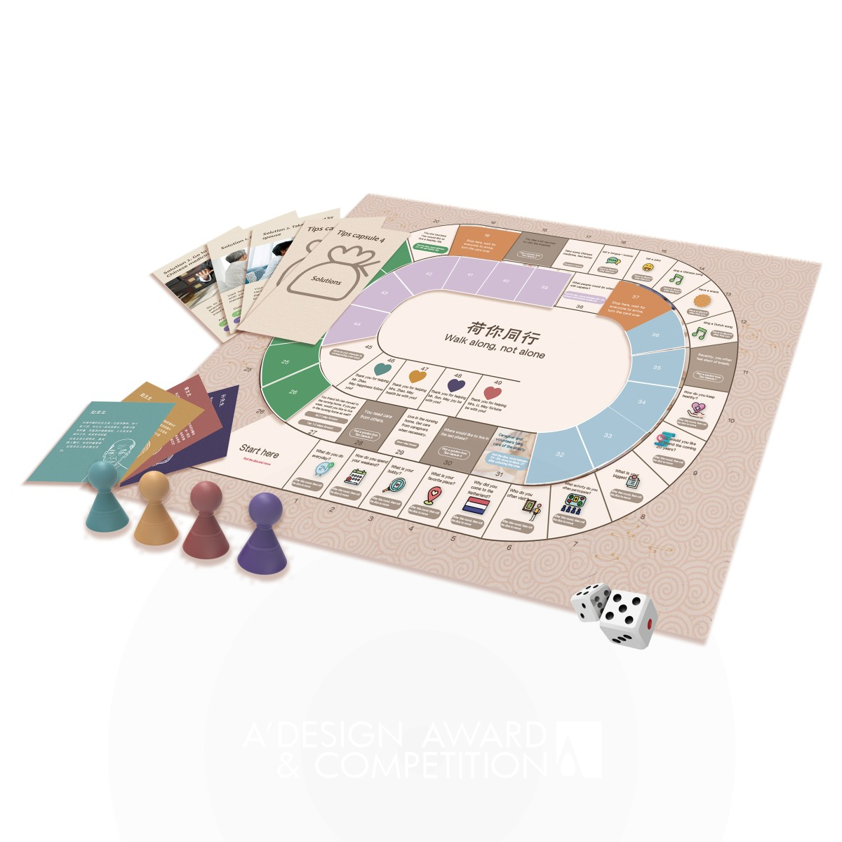 Walk Along Not Alone Persuasive Board Game by Peixin Wang Bronze Social Design Award Winner 2021 