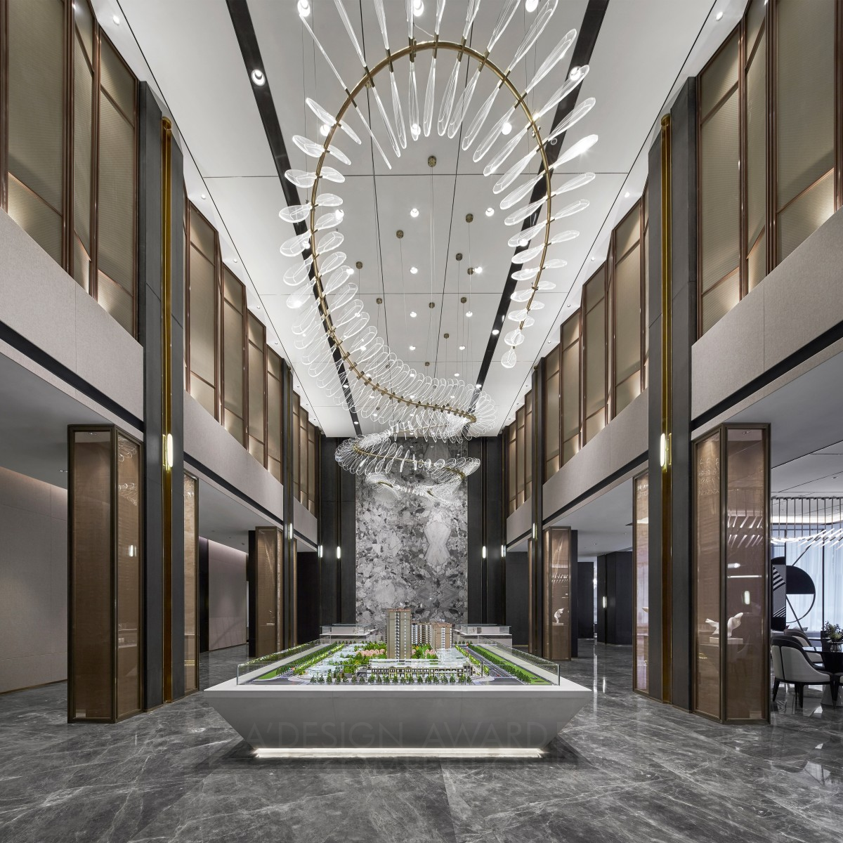 Chengdu Yuelanting Sales Center by Origin Accuracy Design Bronze Interior Space and Exhibition Design Award Winner 2021 