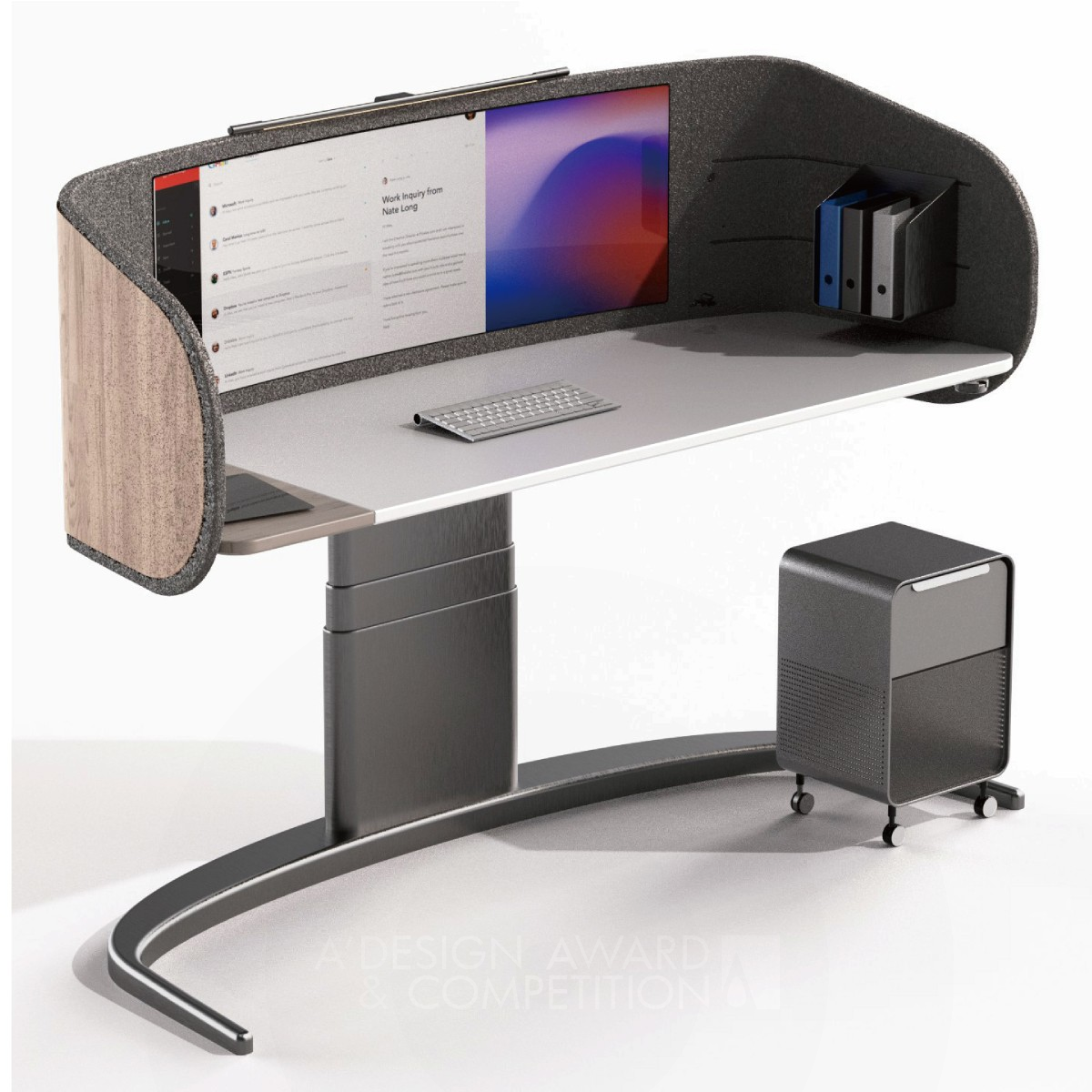 Cooffice Office Funiture Multifunctional Workstation by Long Chen Bronze Office and Business Appliances Design Award Winner 2021 