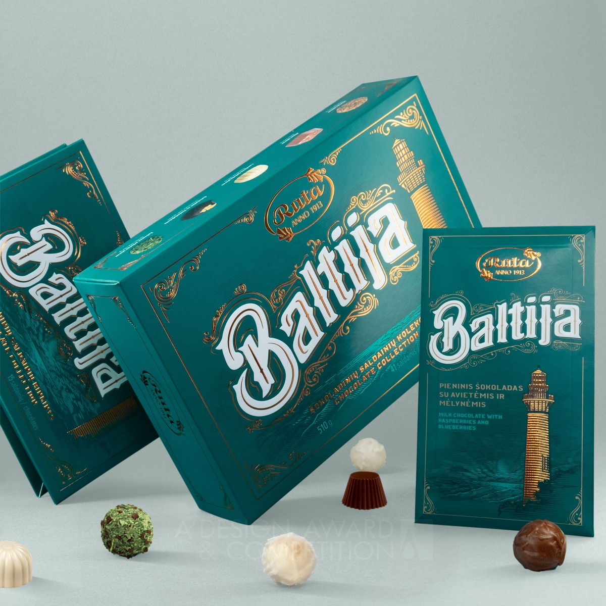 Baltija Chocolate Collection Confectionery Packaging by Bold Brands Silver Packaging Design Award Winner 2021 