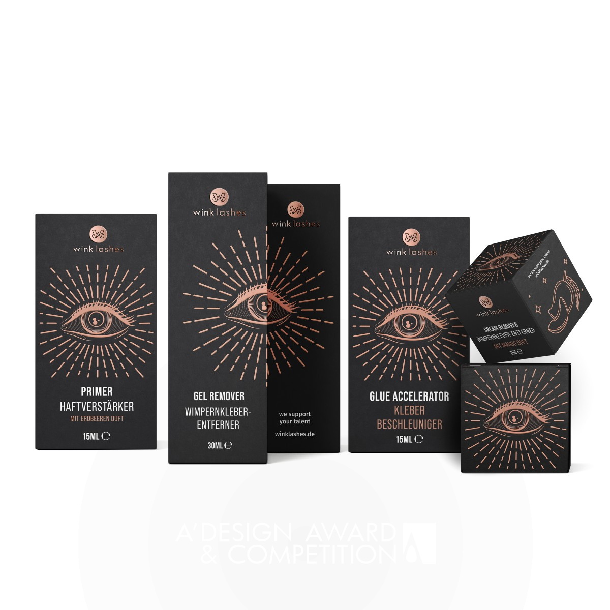 Wink Lashes Packaging by Olga Takhtarova Golden Packaging Design Award Winner 2021 