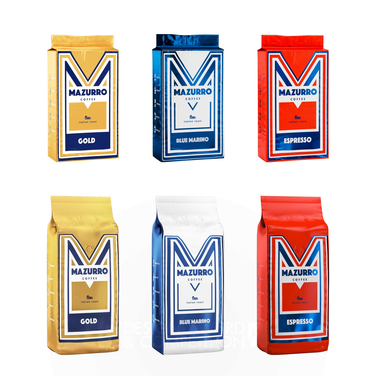 Mazurro Coffee Packaging by 19 Poludnik Agencja Reklamowa Iron Packaging Design Award Winner 2021 