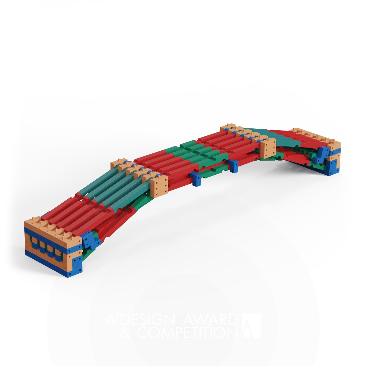 Woven Timber Arch Bridge Building Block by Qiu Liwei Bronze Toys, Games and Hobby Products Design Award Winner 2021 