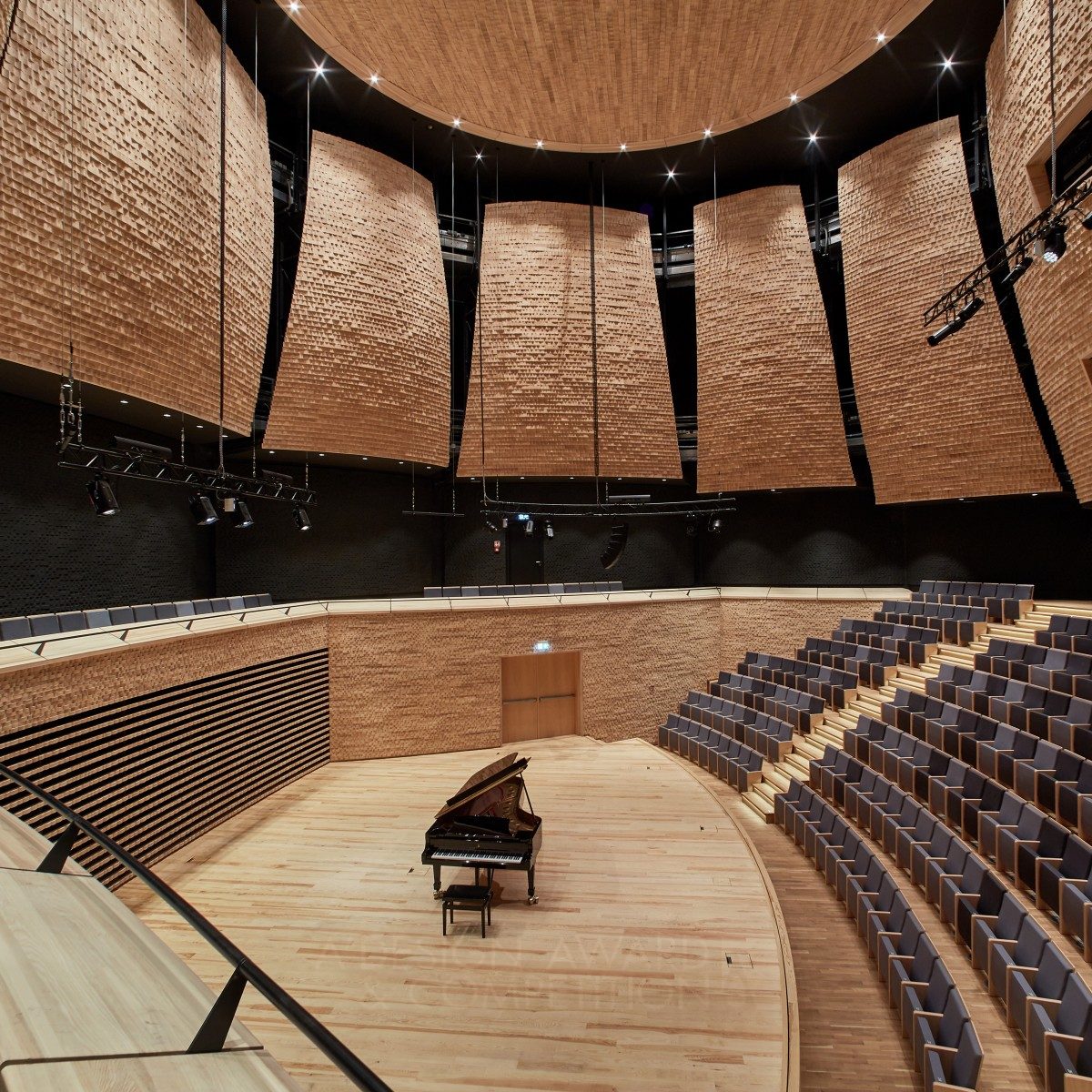 Concert Hall in Warsaw Music School by Tomasz Konior Platinum Architecture, Building and Structure Design Award Winner 2021 