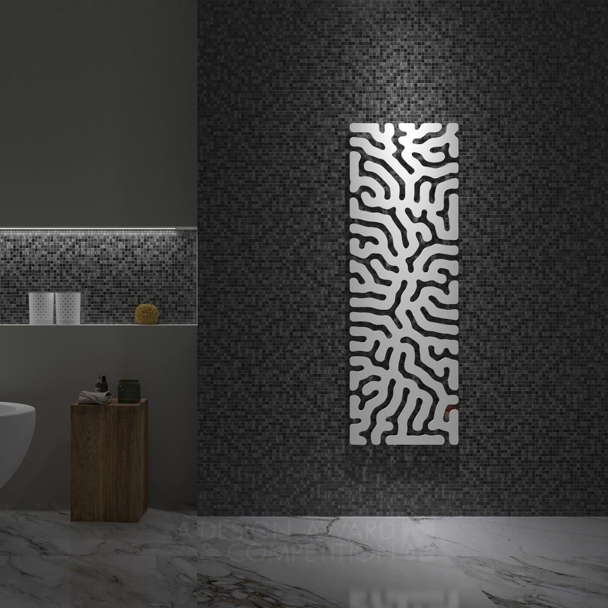 Coral Electric Radiator by Paolo D'Arrigo Silver Bathroom Furniture and Sanitary Ware Design Award Winner 2022 