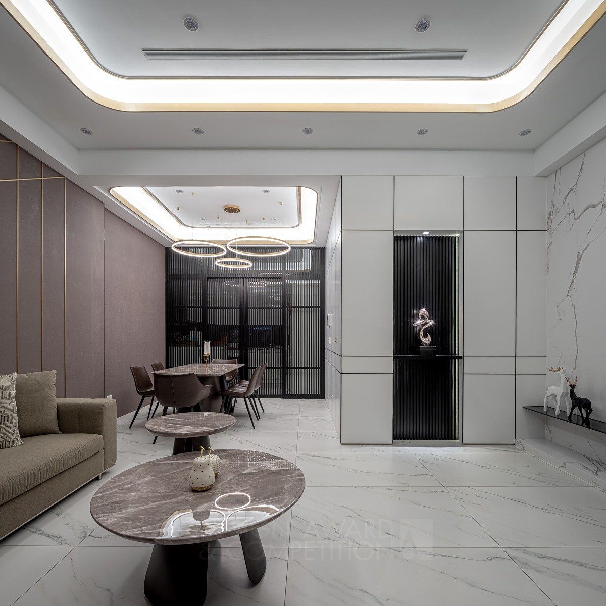 Elegant Symmetry Residential House by Li Hut Chin Iron Interior Space and Exhibition Design Award Winner 2022 