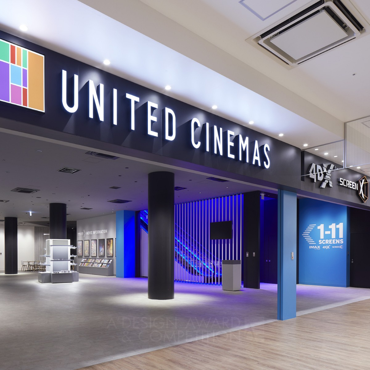 United Cinemas Terrace Mall Matsudo Cinemacomplex by Kunihisa Akiyama Bronze Interior Space and Exhibition Design Award Winner 2022 