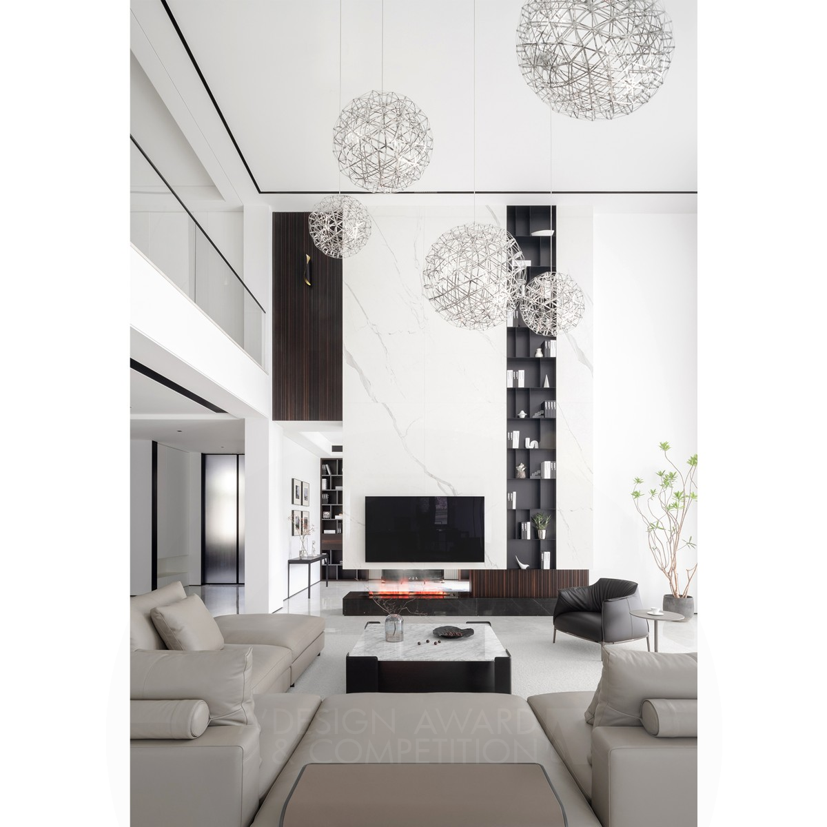 Lakeside Villa Living Space by Yang Luobin Bronze Interior Space and Exhibition Design Award Winner 2022 