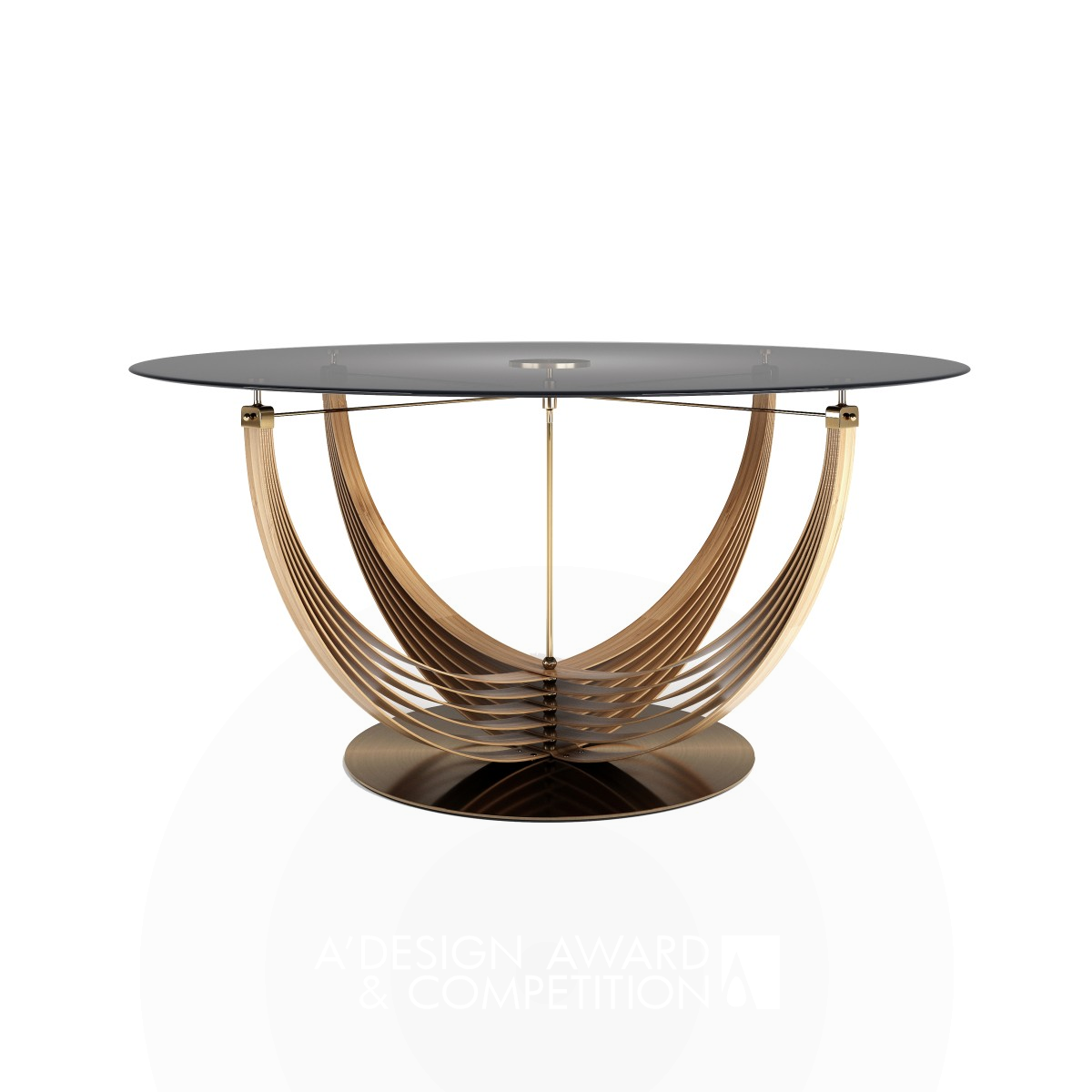 Bamboo Bow Dining Table by Fangqi Luo Silver Furniture Design Award Winner 2022 