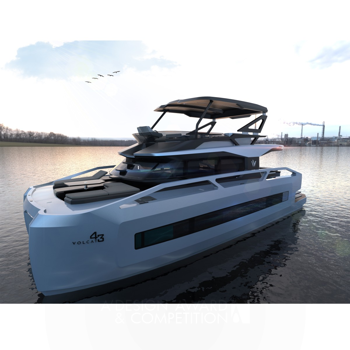 Volant Yacht-Volcat 43 Power Catamaran  by Baran Akalin Iron Yacht and Marine Vessels Design Award Winner 2022 