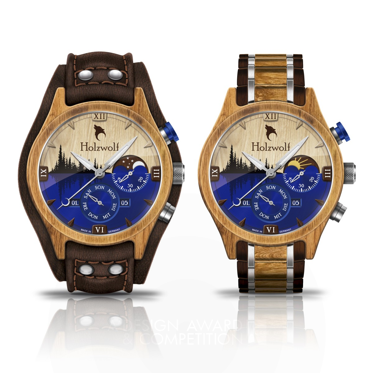 Holzwolf Watch by Hernani Ruhland Tralli Iron Limited Edition and Custom Design Award Winner 2022 