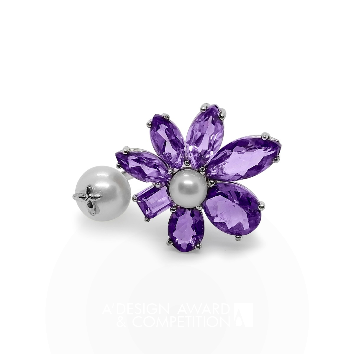 Purple Orchid Ring by Yan Ni Teong Iron Jewelry Design Award Winner 2022 